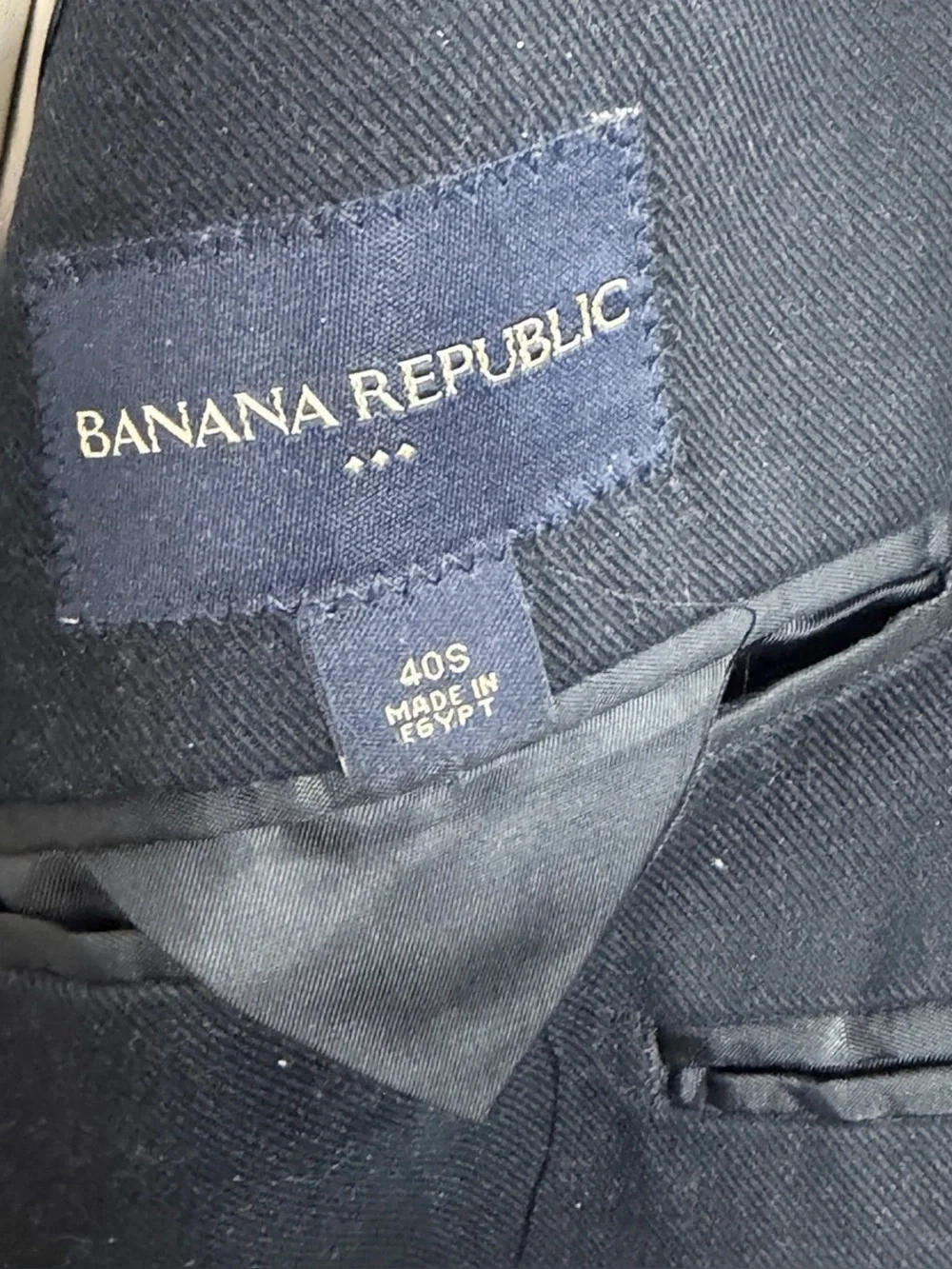 Banana Republic Men’s Size 40S Long Sleeve 2 Button Blazer Solid Black Cotton